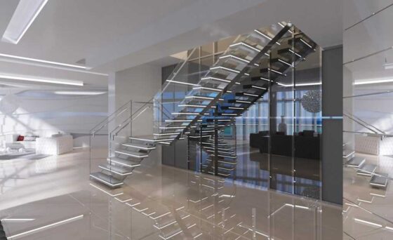 Luxury Staircase Unique-One of the kind with Buit-In LED Light at Trump Hollywood, Hollywood, FL