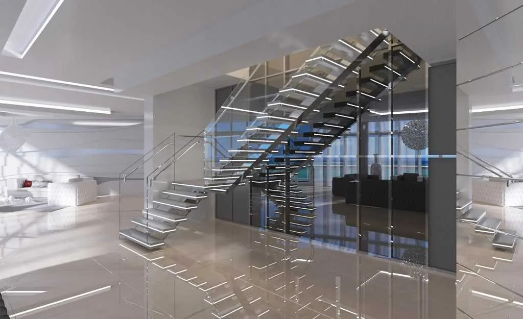 Luxury Staircase Unique-One of the kind with Buit-In LED Light at Trump Hollywood, Hollywood, FL